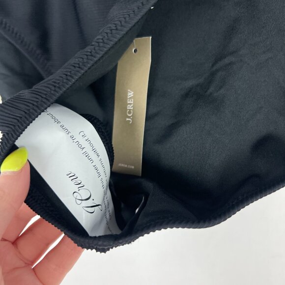 NWT J. Crew Ribbed Cross-Front Cheeky Bikini Bottom Black Plus Size 3X NEW - Picture 4 of 10